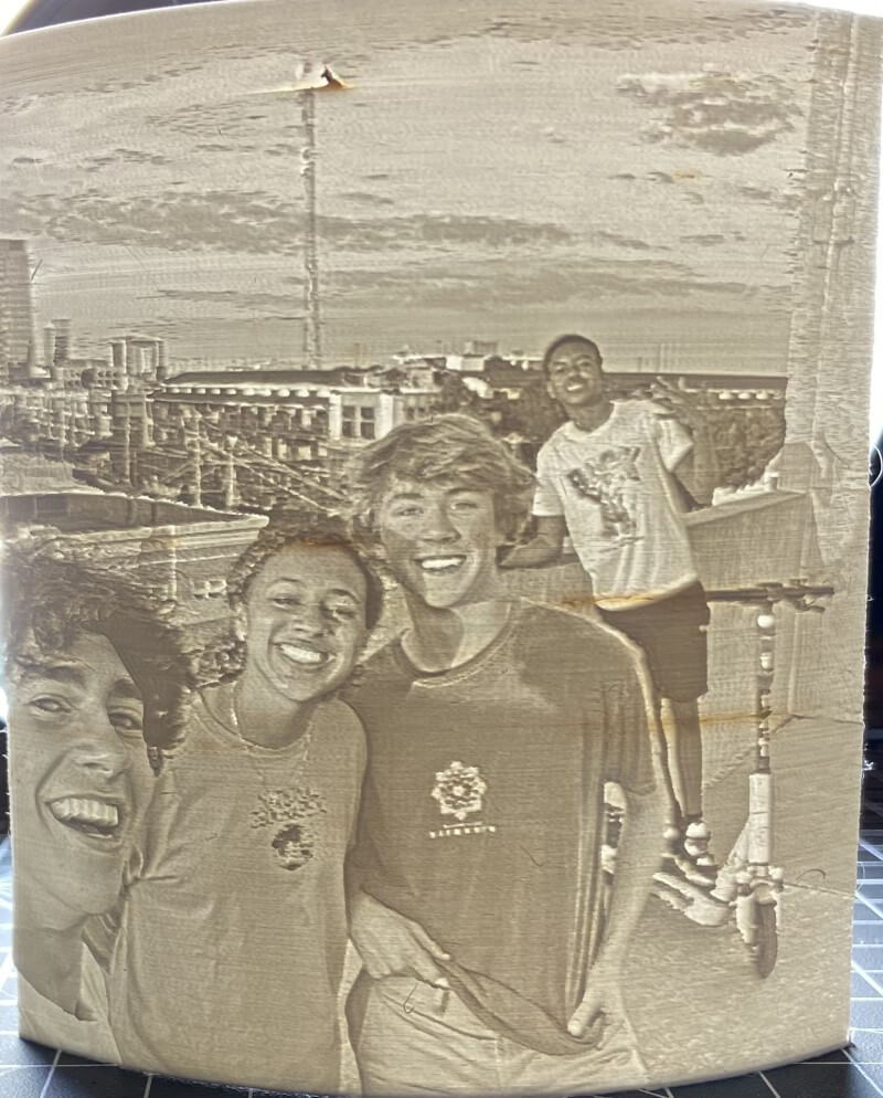 Lithophane print of friends group photo