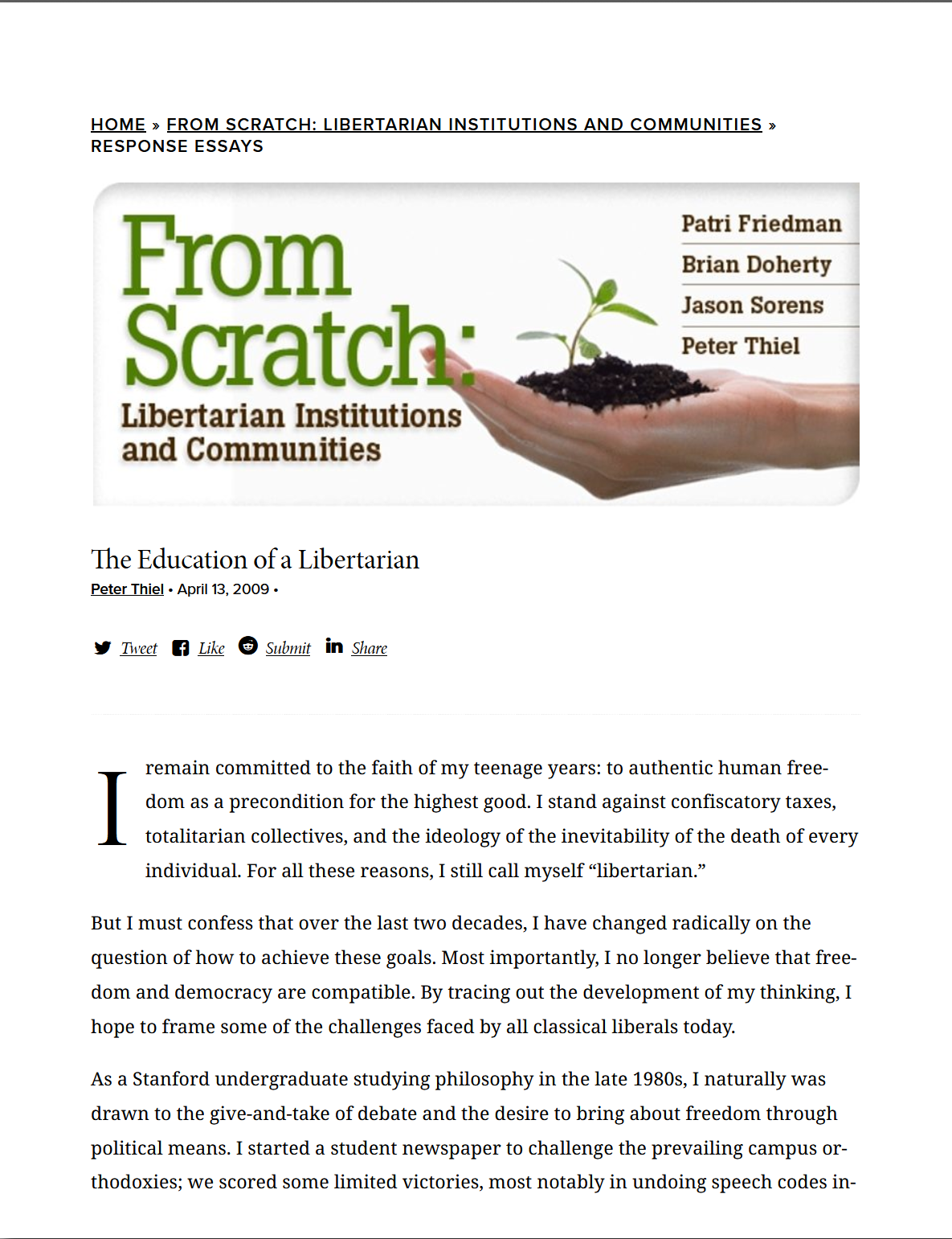 The Education of a Libertarian