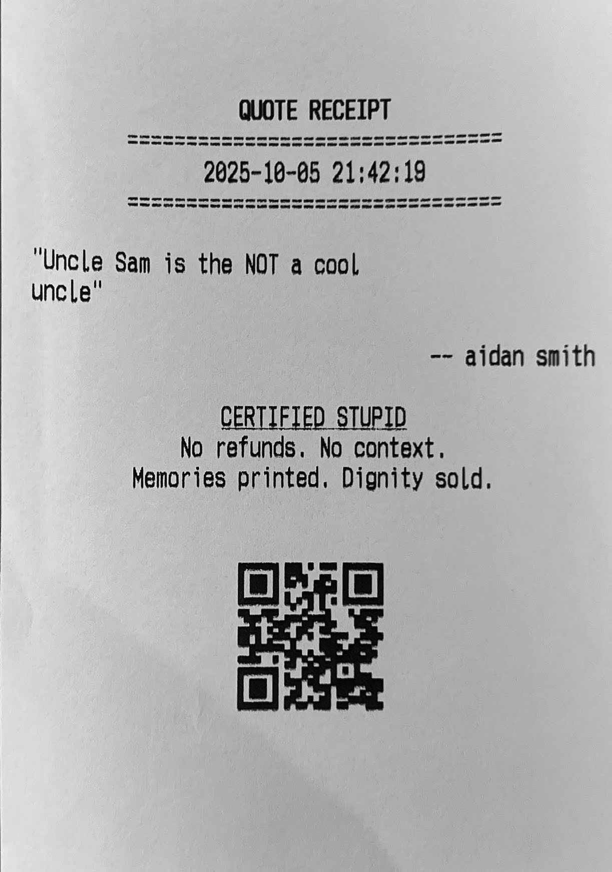 Quote Receipt 5
