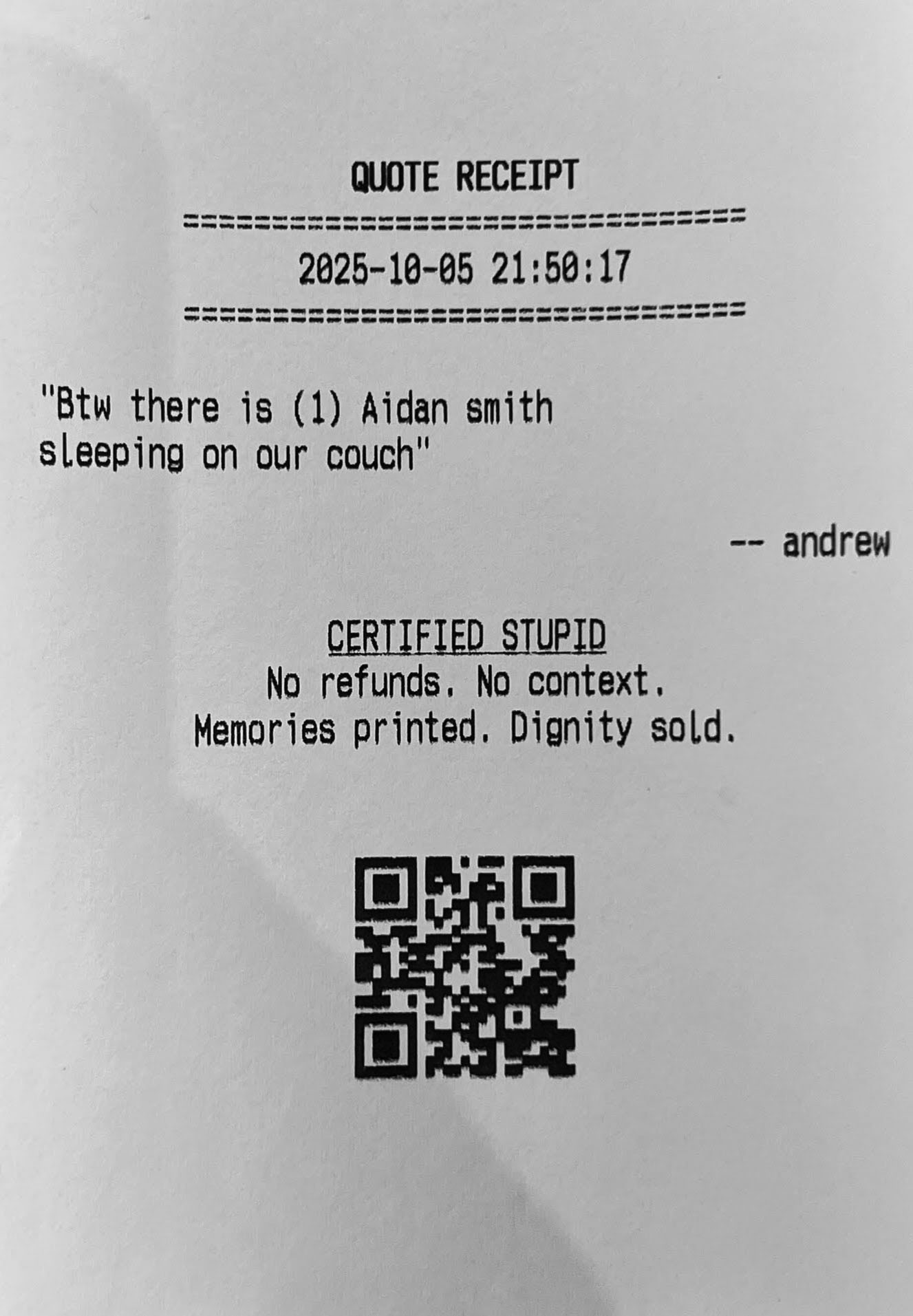 Quote Receipt 10
