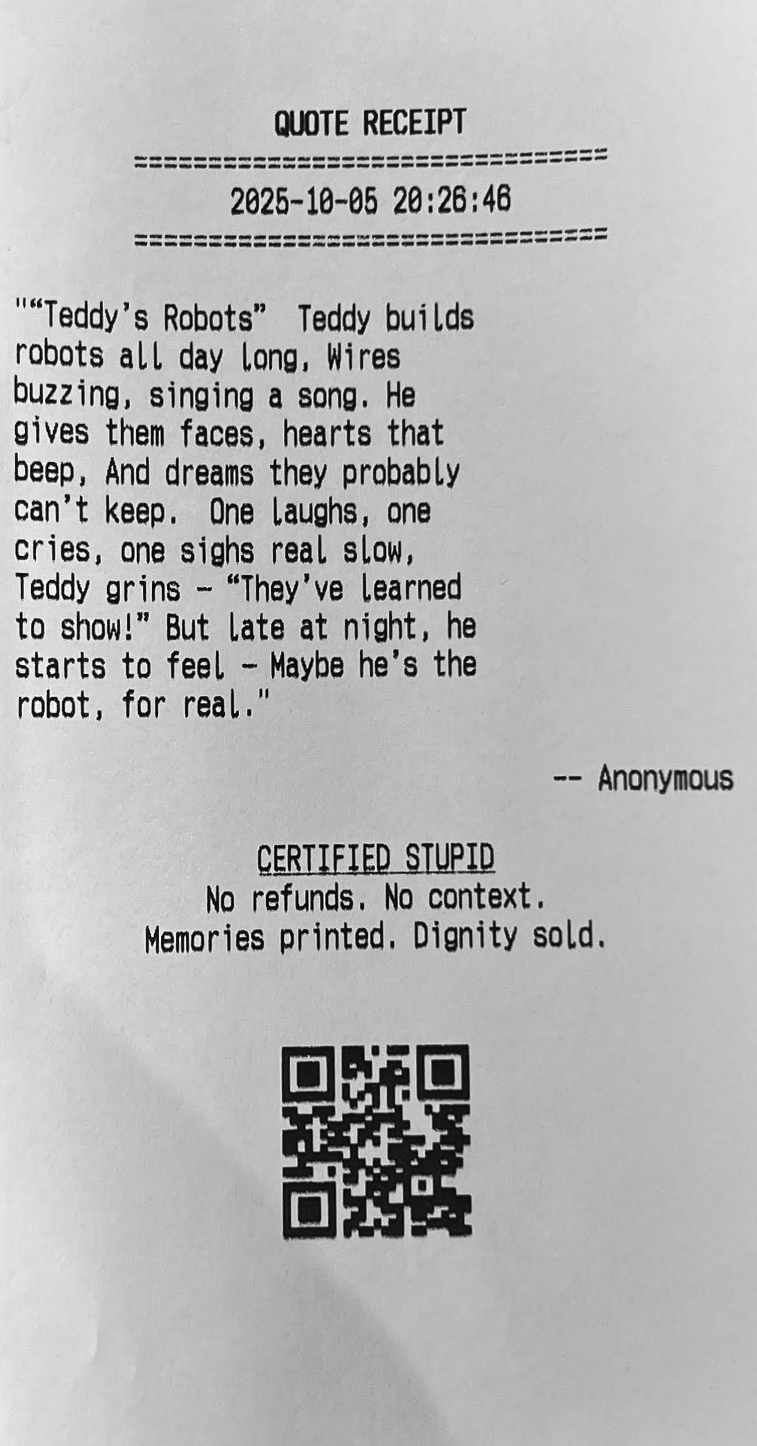 Quote Receipt 13